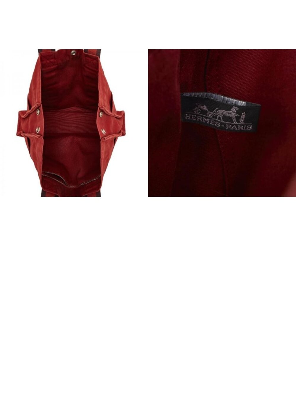 Hermes Fourre Tout MM Tote Red Canvas - Picture 10 of 10